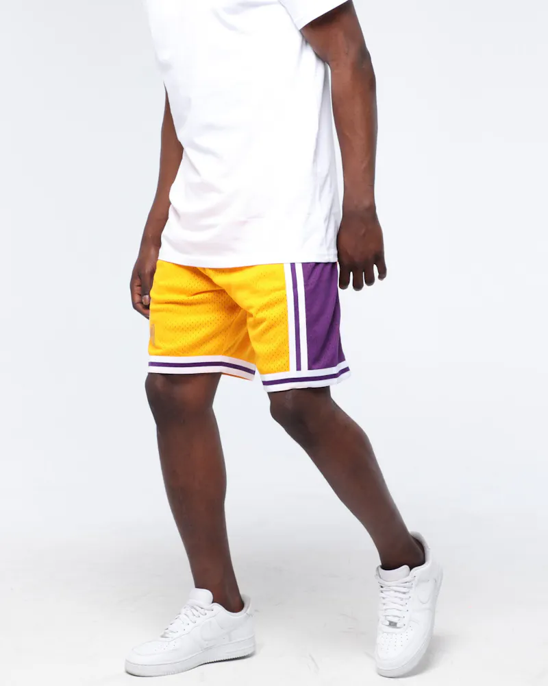 Mitchell Ness Los Angeles Lakers 96 97 Nba Swingman Shorts Yellow Culture Kings Us