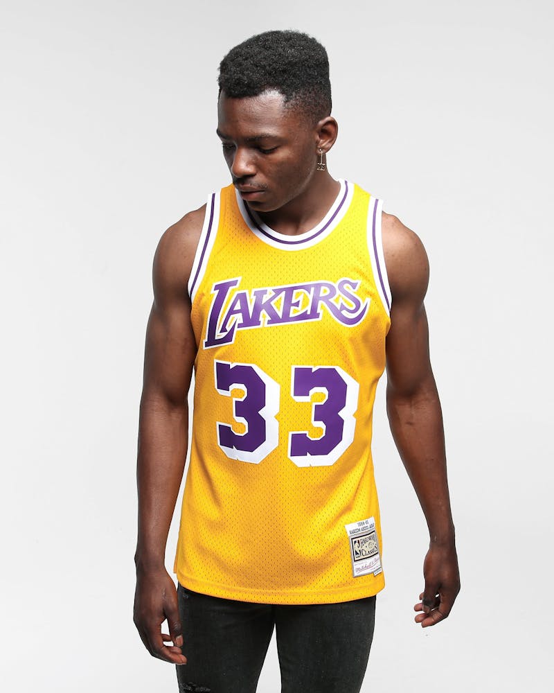 Mitchell Ness Los Angeles Lakers Kareem Abdul Jabbar 33 Swingman Jersey Gold Culture Kings Us