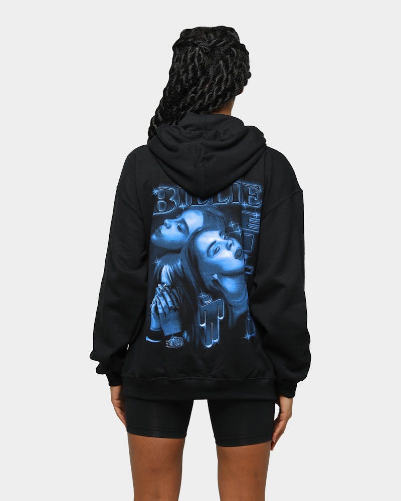 Billie Eilish Unisex Blue Faces Hoodie Black Culture Kings Us