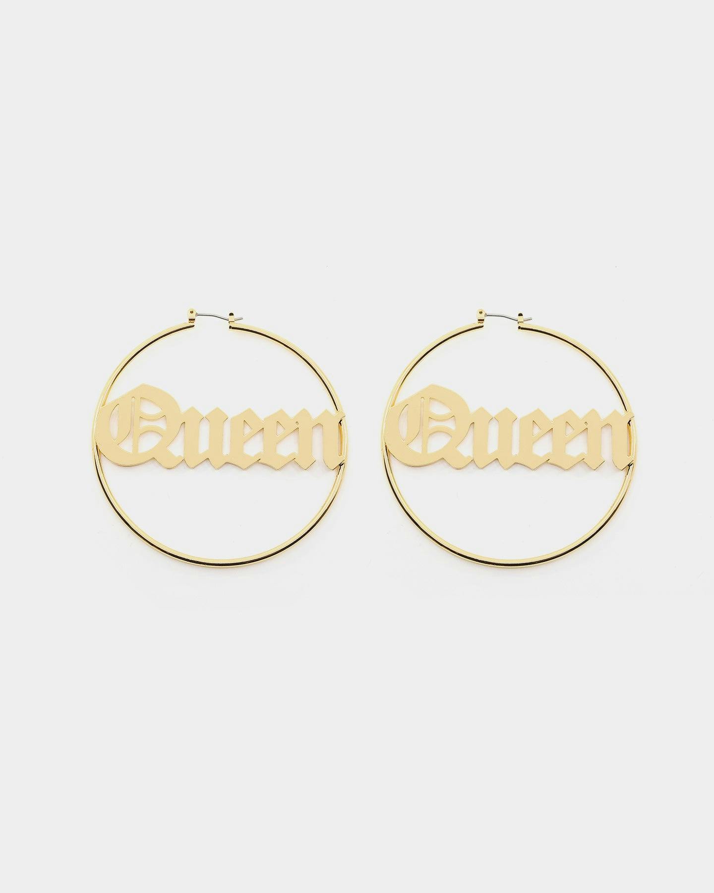Raising Hell Women's Queen Hoop Earrings Gold