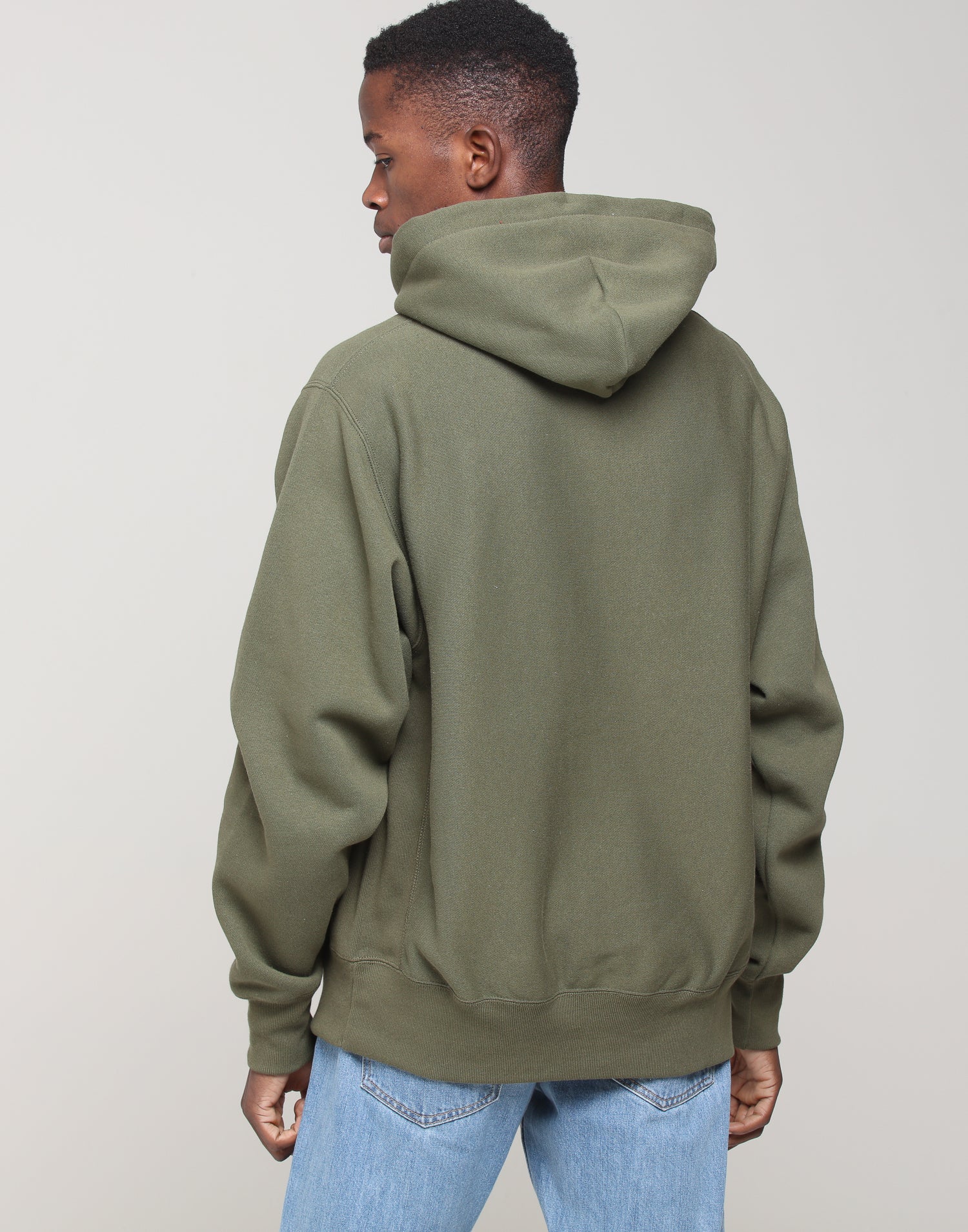 champion reverse weave hoodie hiker green