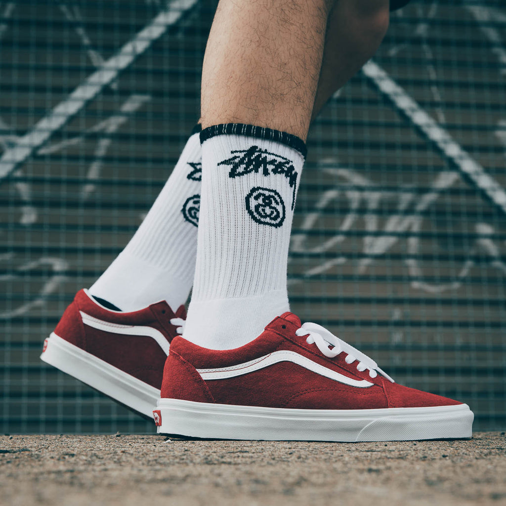 vans old skool pig suede red