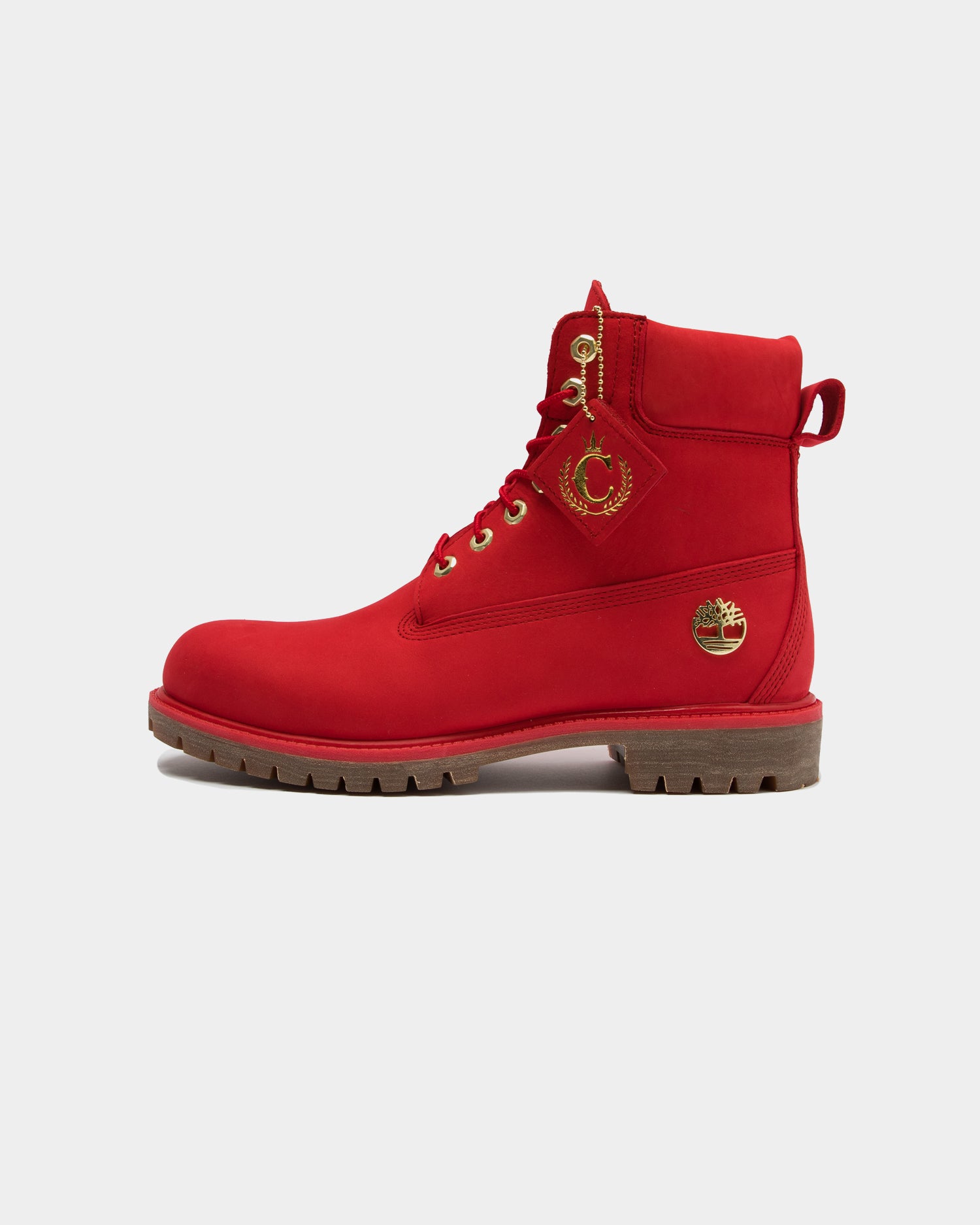 all red timberlands boots