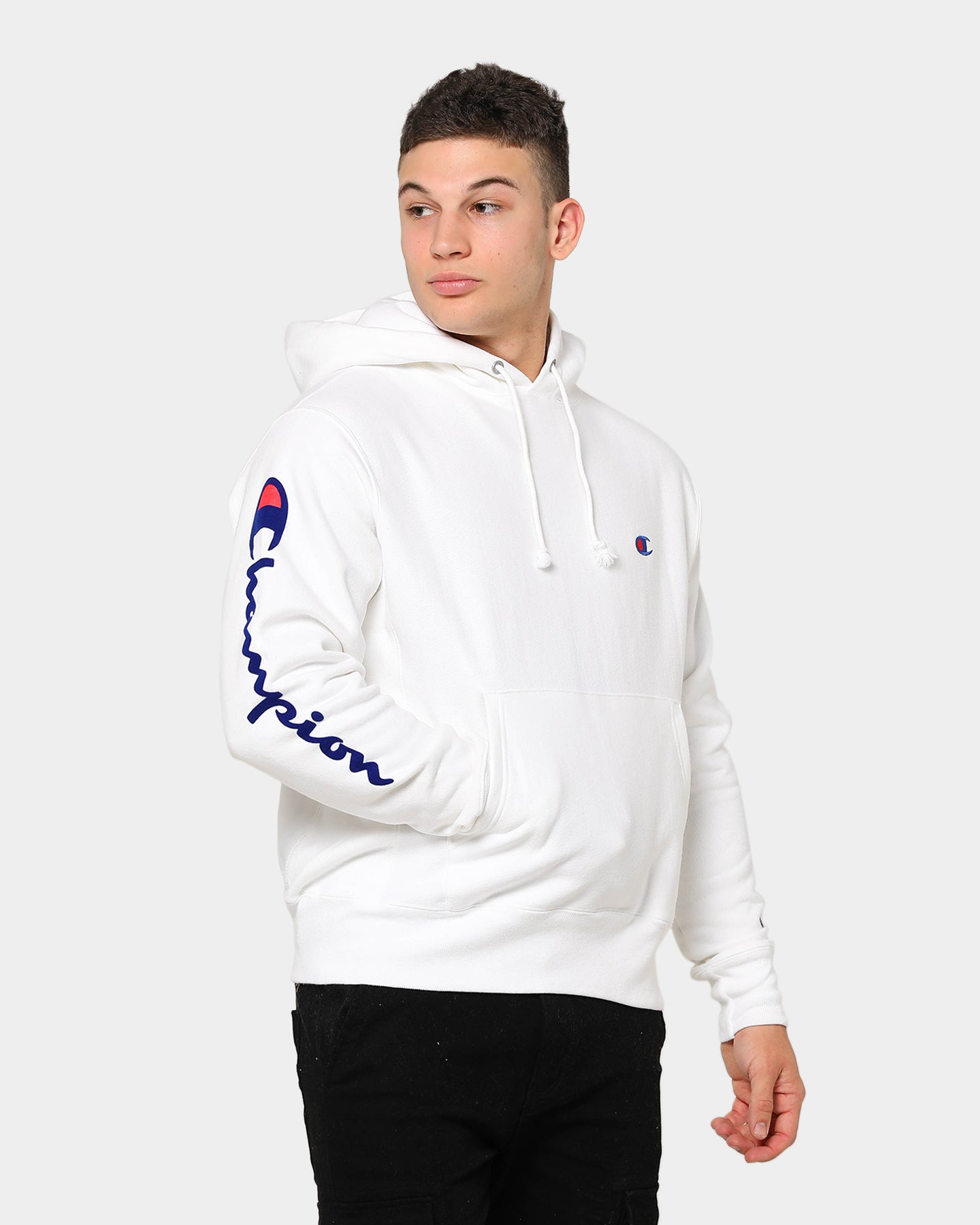 white mens champion hoodie