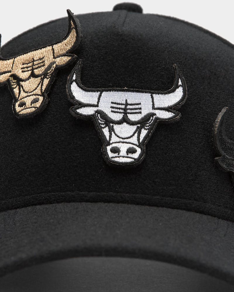 Men S New Era Chicago Bulls Velcro Patch 9forty A Frame Snapback Black Culture Kings Us