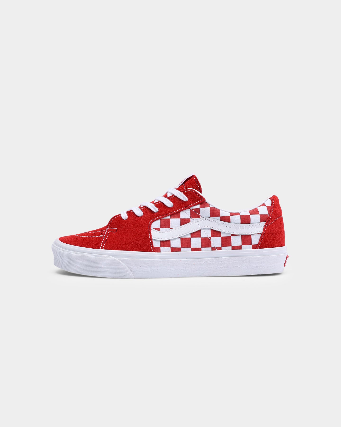 red checkerboard vans