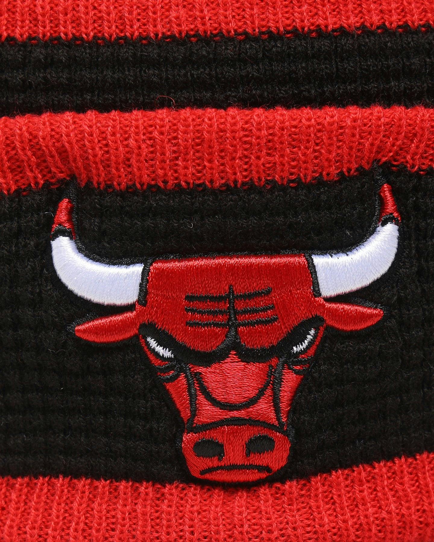 New Era Chicago Bulls Pom Waffle Knit Beanie Original Team Colours