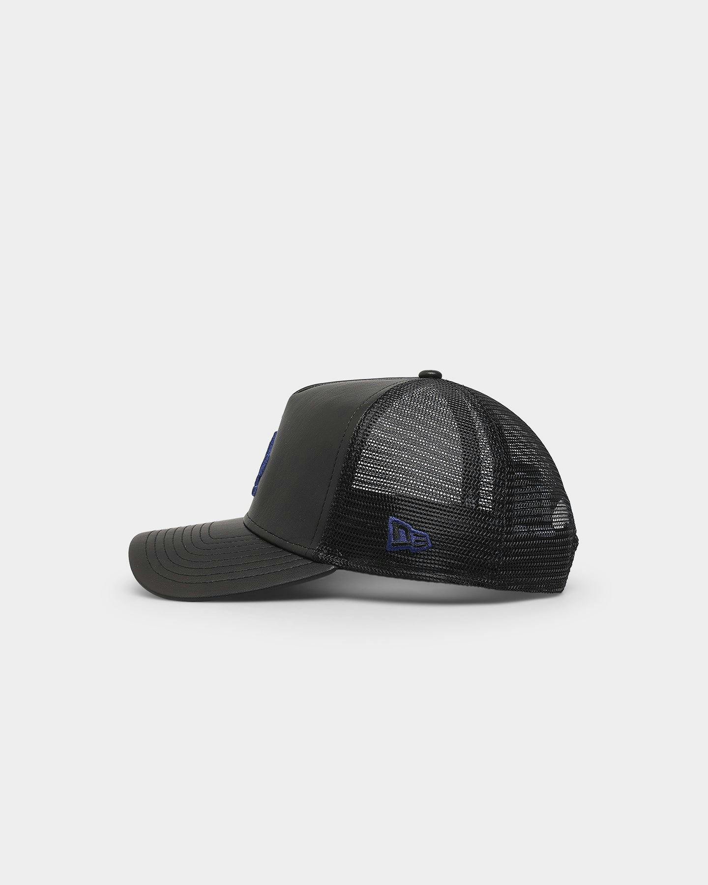 New Era Los Angeles Dodgers 'PU Leather' 9FORTY A-Frame Trucker Snapback Black Leather