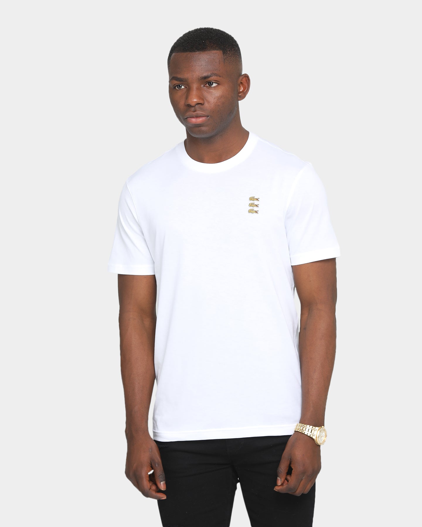 black and gold lacoste shirt