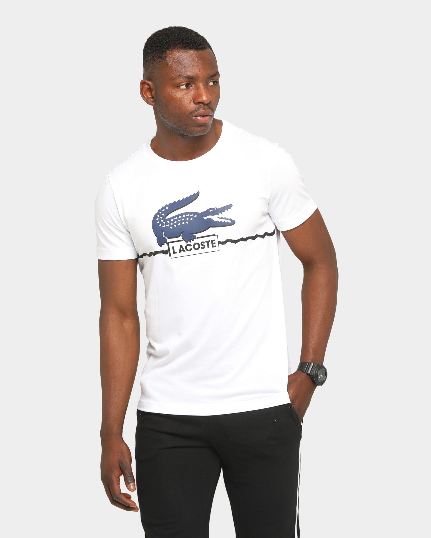 Lacoste Big Croc Logo T-Shirt Blanc 