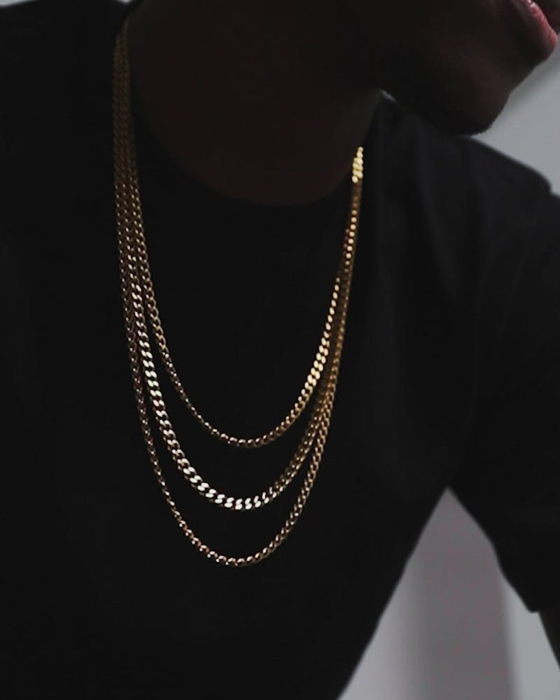 Saint Morta 5mm Cuban Link Chain Set Gold 