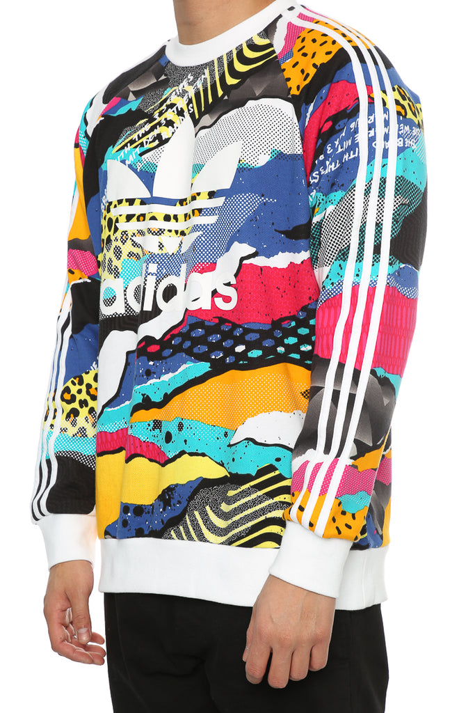 adidas Originals Trefoil Crew Sweatshirt All Over Print adidas Originals Trefoil Crew Sweatshirt All Over Print