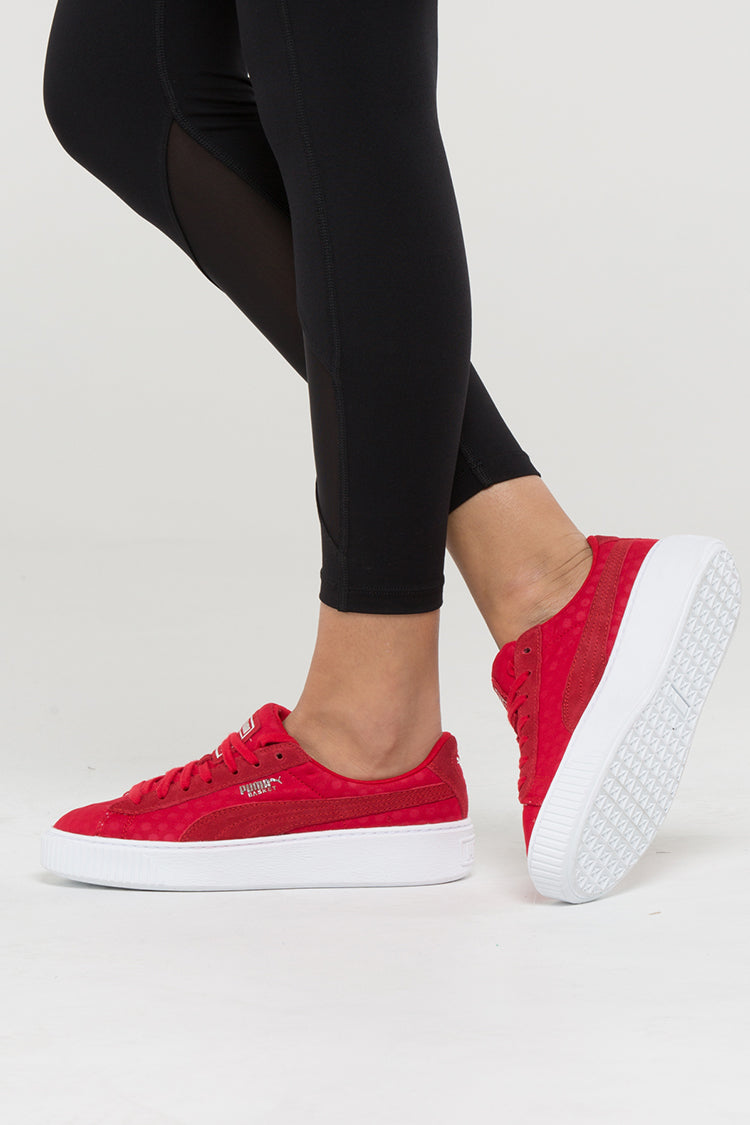 puma basket platform red
