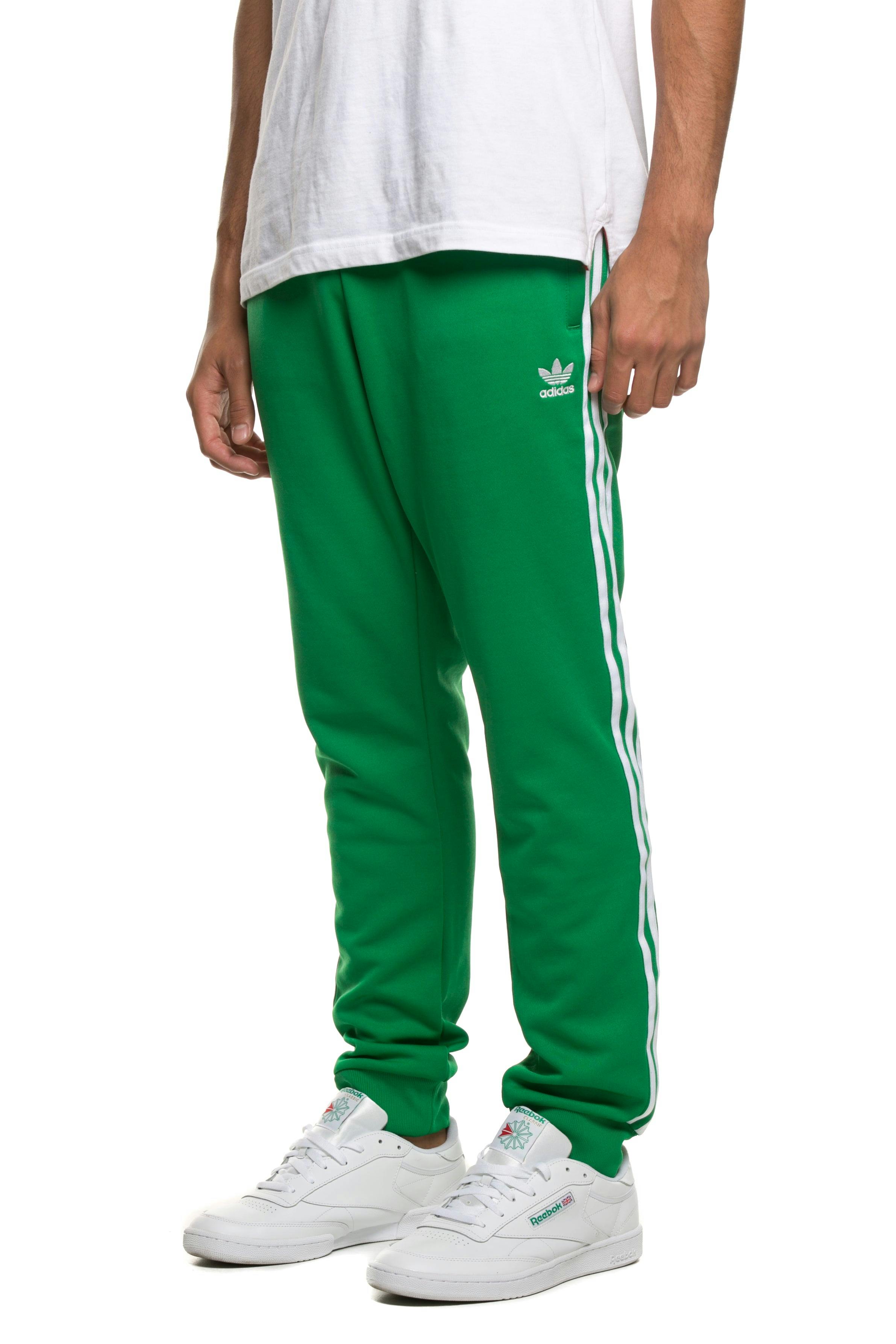 adidas neon green and black snap track pants