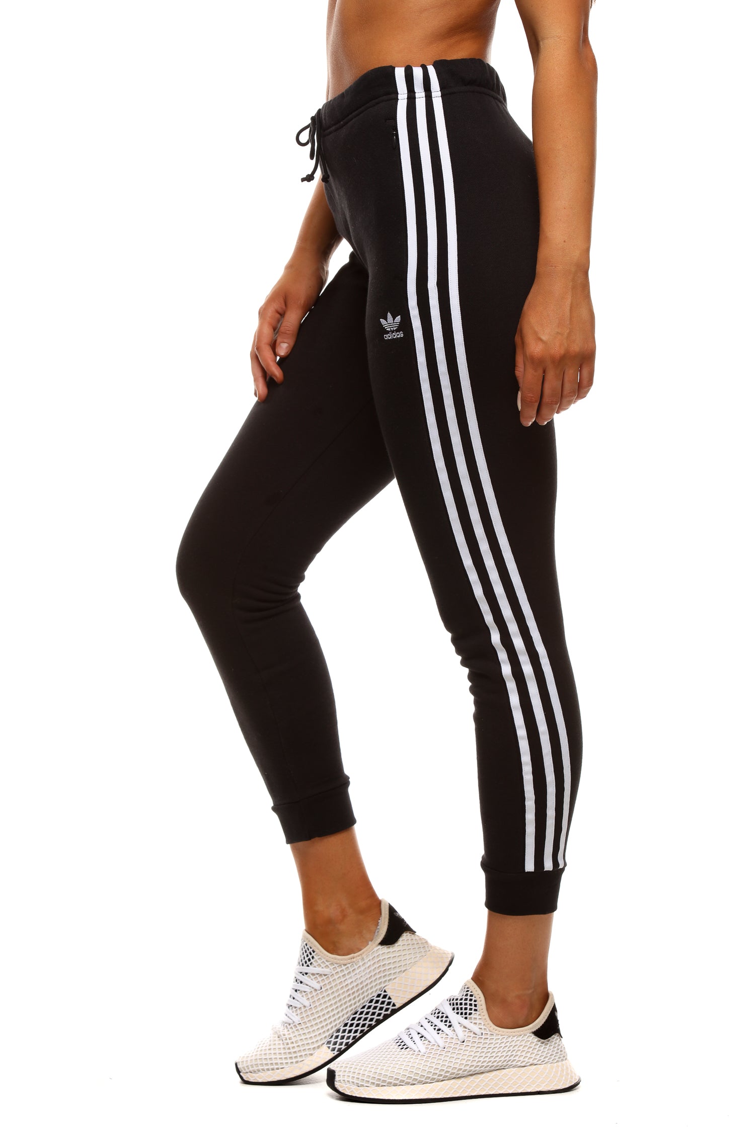 adidas women's cuffed track pants black