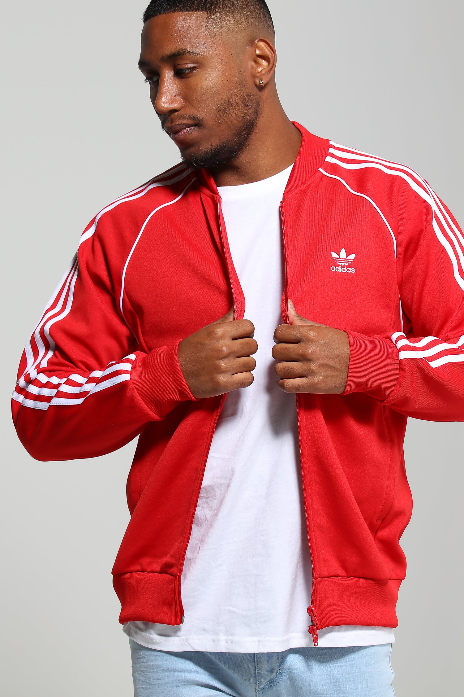 adidas sst track top red