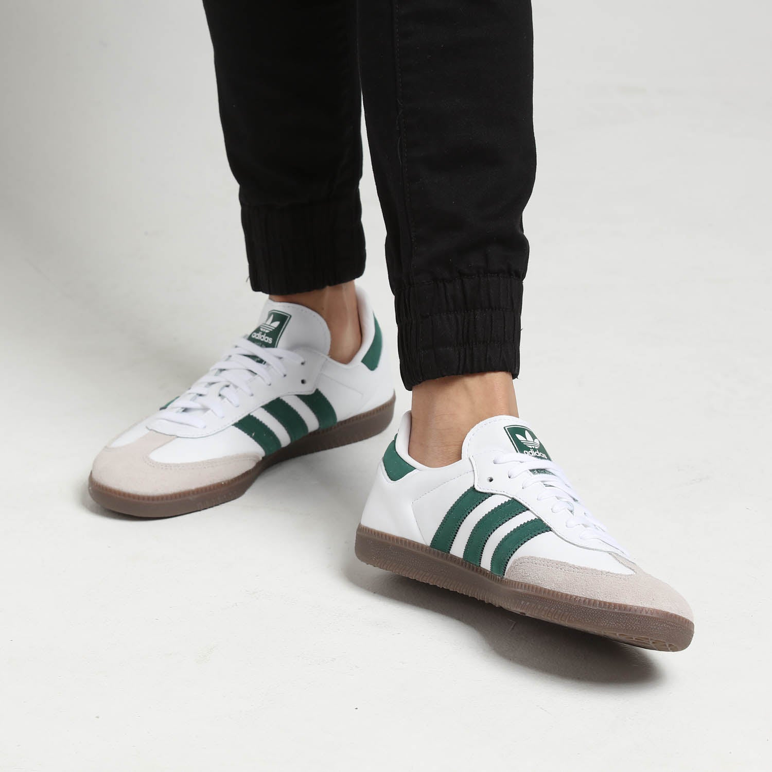 adidas samba green stripe