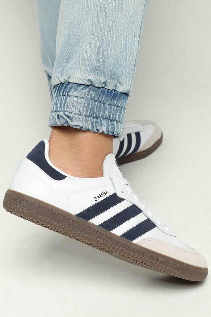 adidas samba white and navy