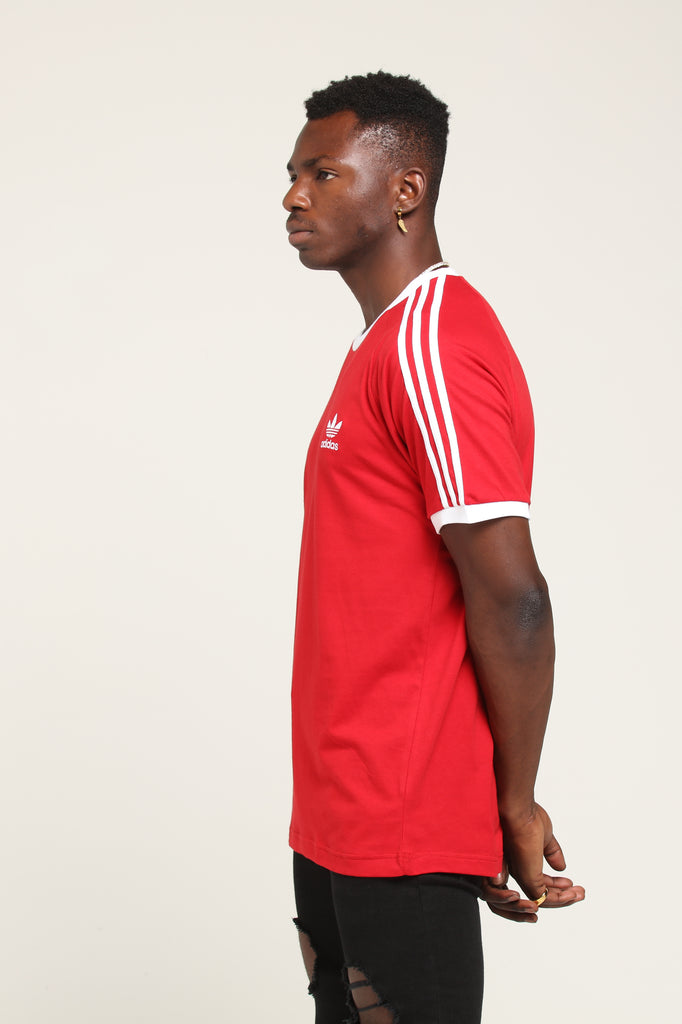 Adidas 3 Stripes Tee Red Adidas 3 Stripes Tee Red