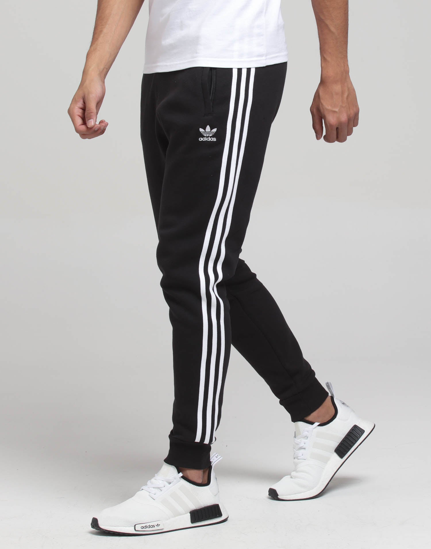 adidas originals three stripe track pants in burgundy