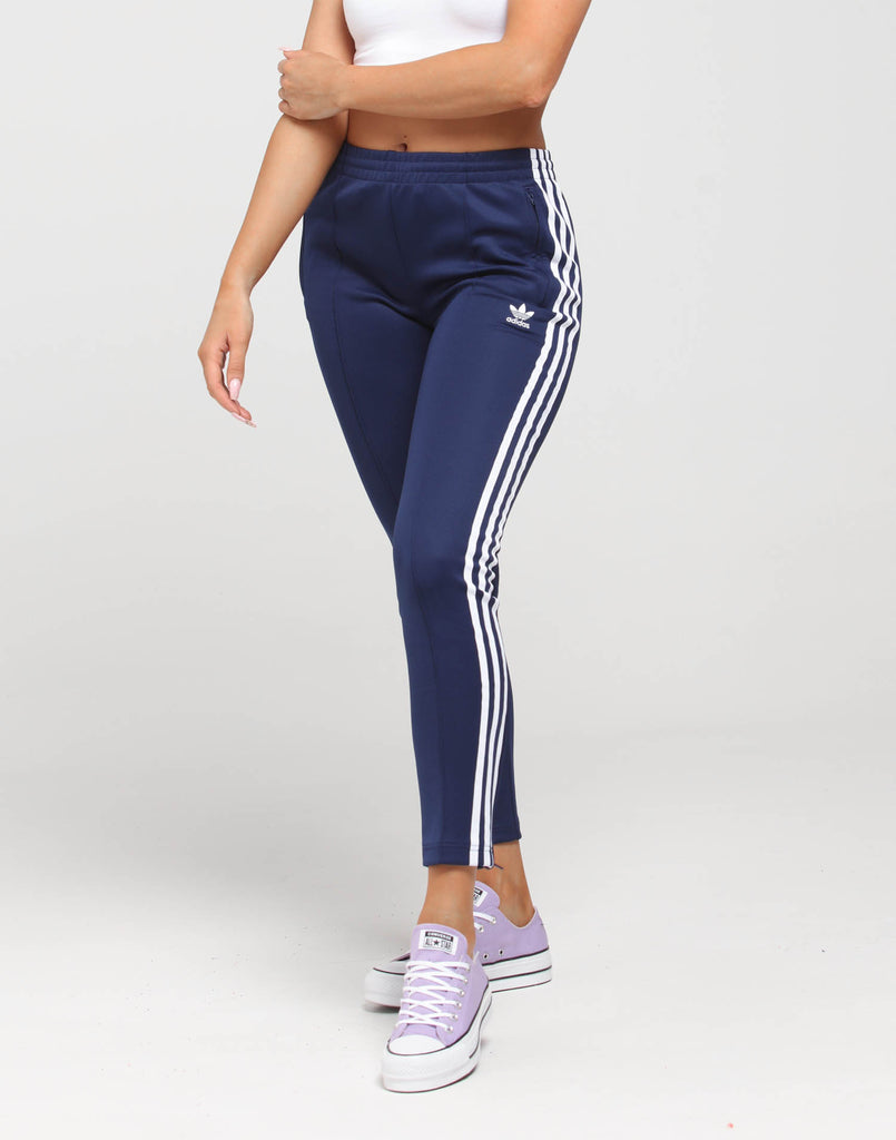 blue adidas track pants womens