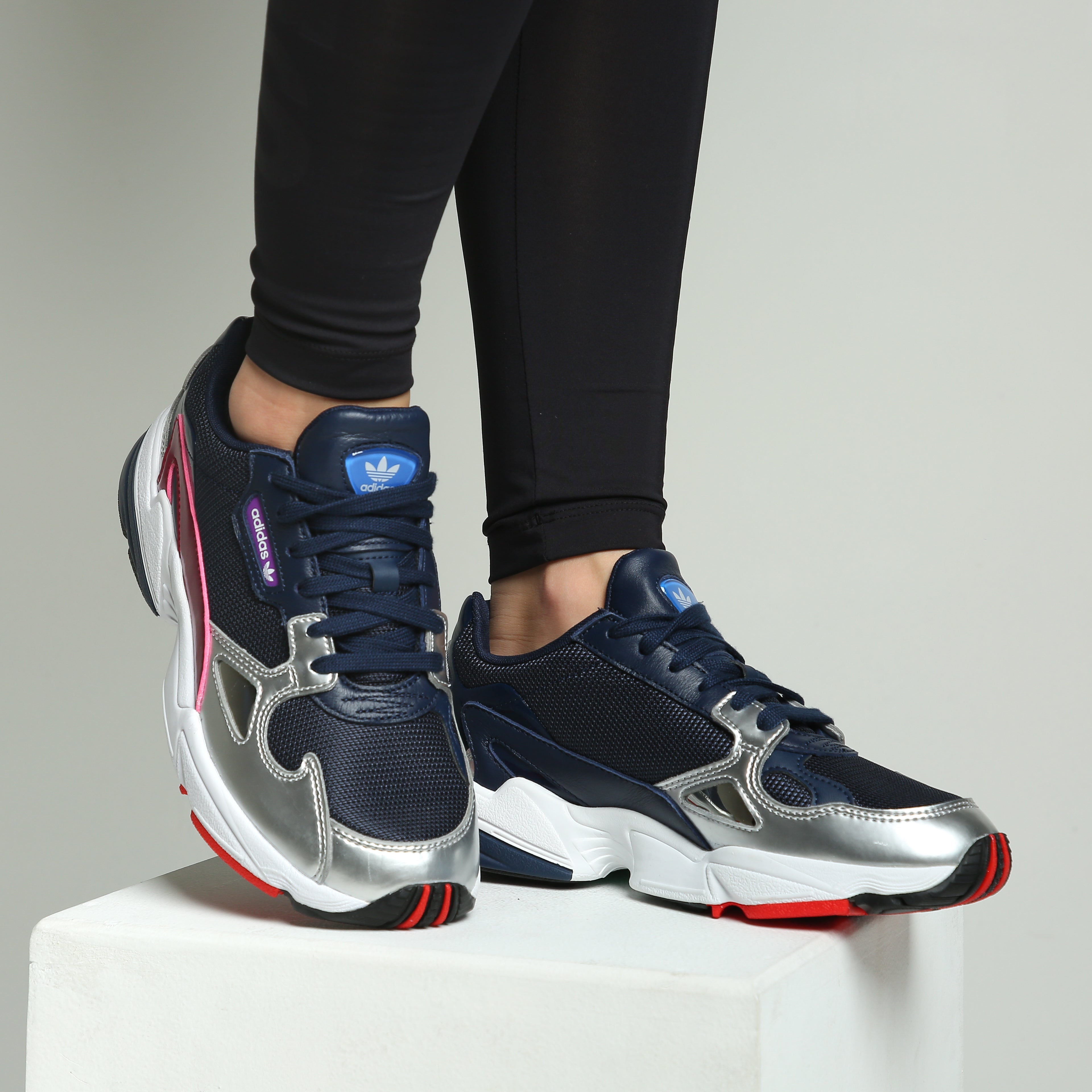 adidas falcon navy silver
