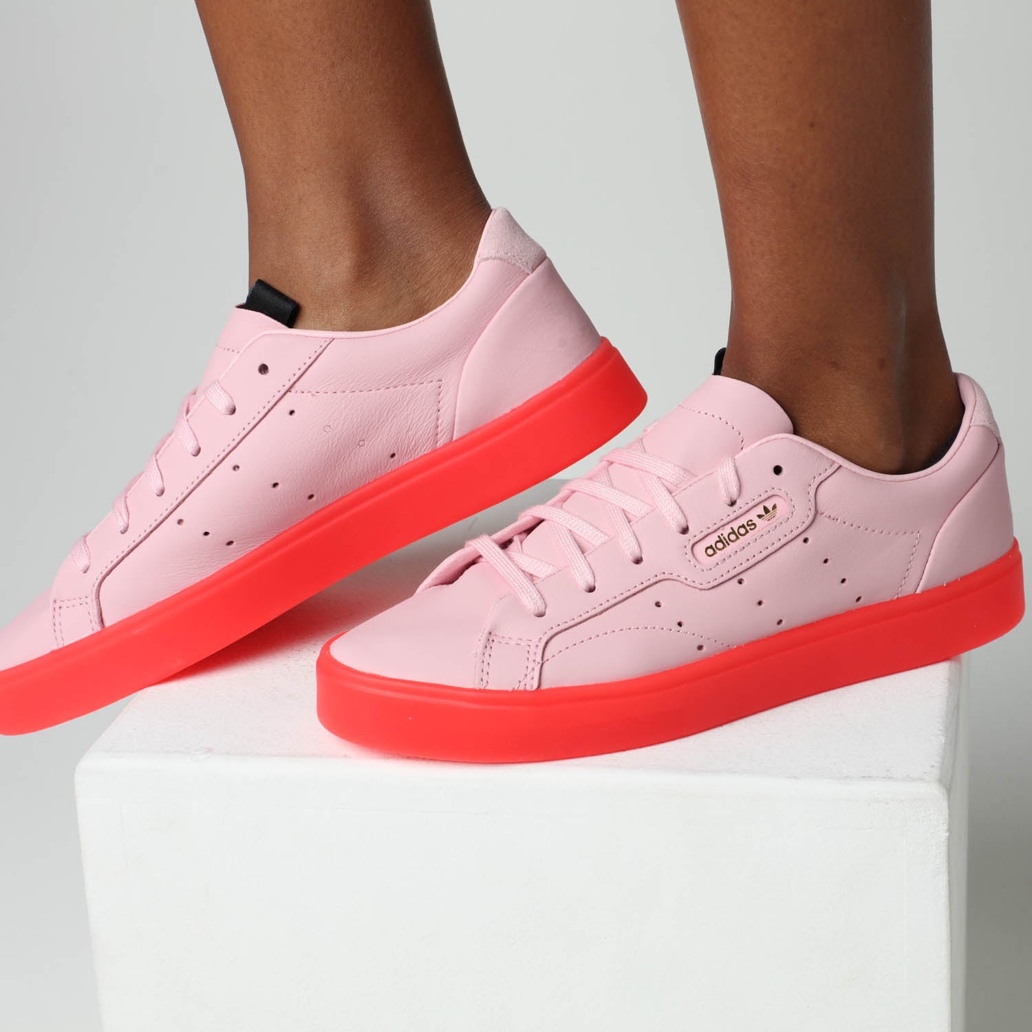 adidas sleek pink red