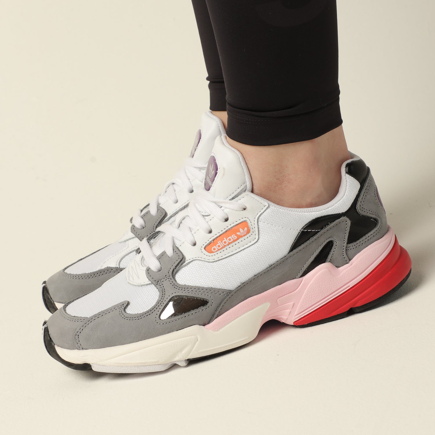 adidas falcon white pink