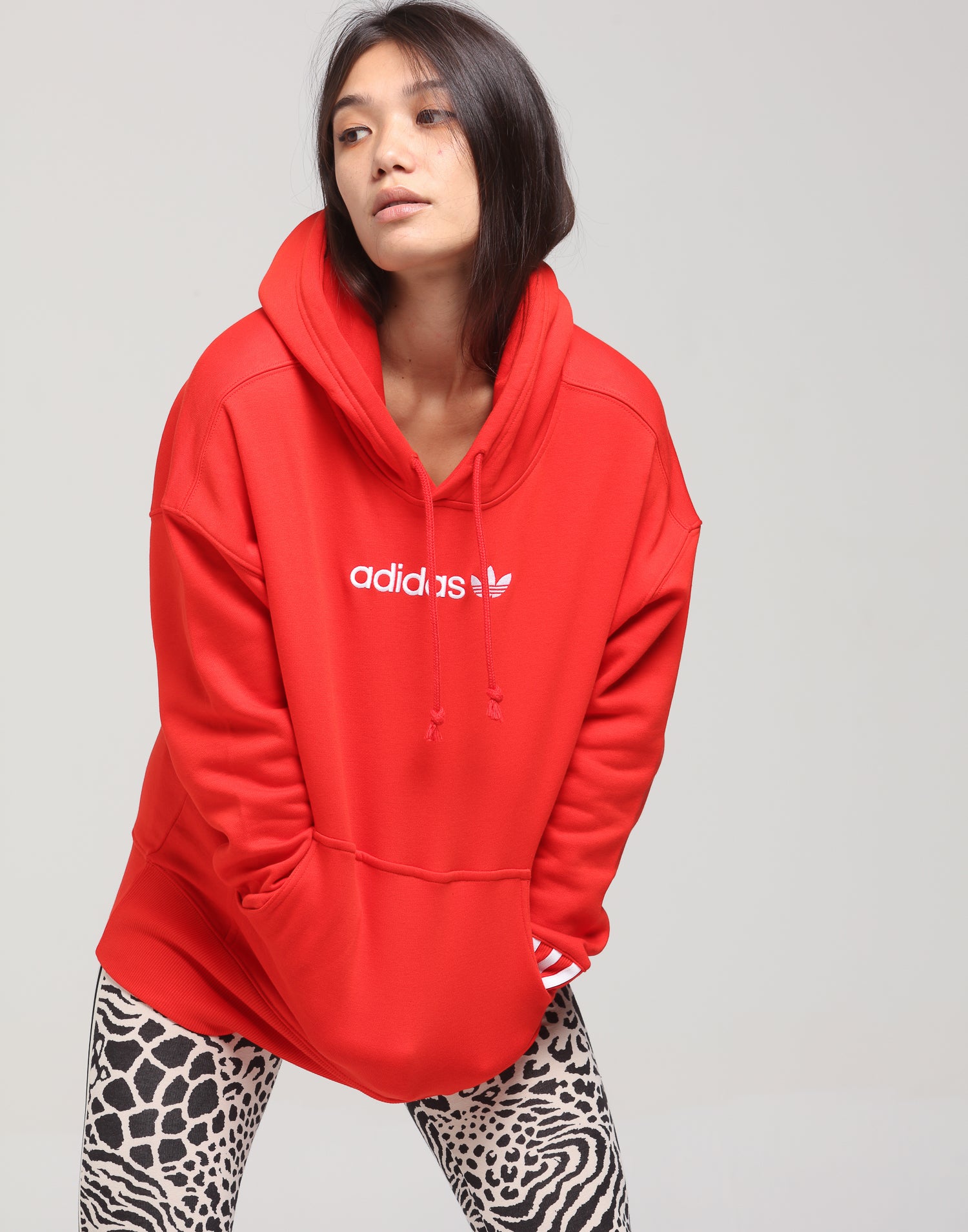 bright red adidas hoodie