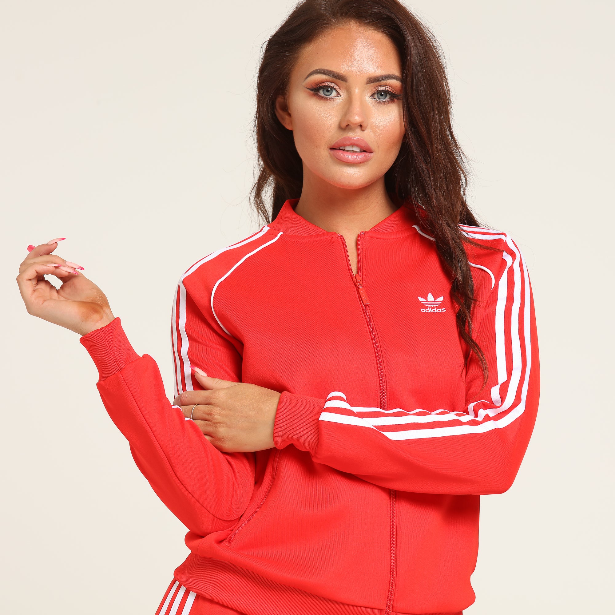 ladies red adidas jacket