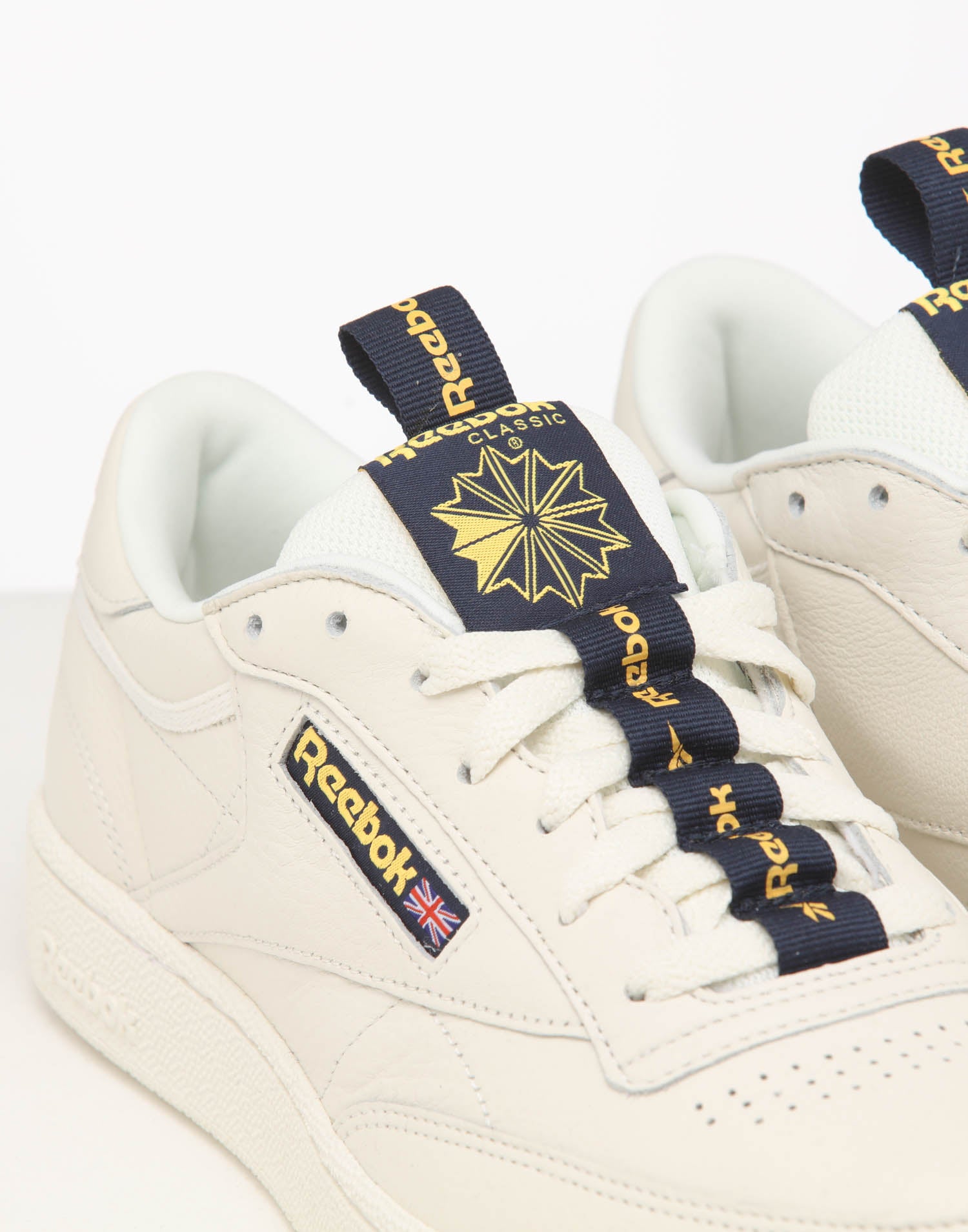 reebok club c 85 chalk navy solar gold