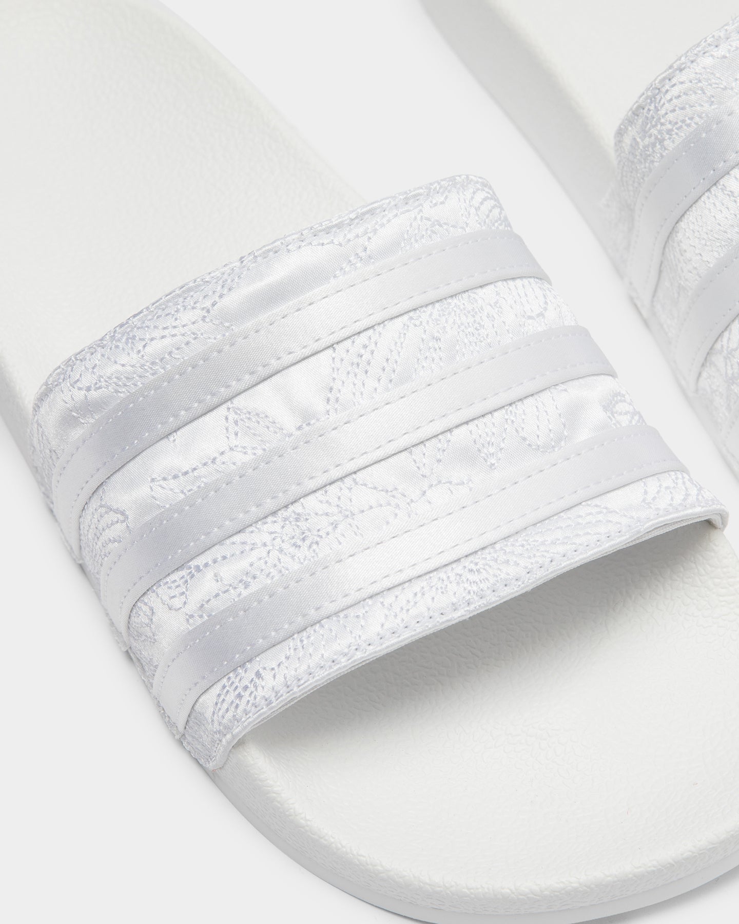 white and gold adidas slides