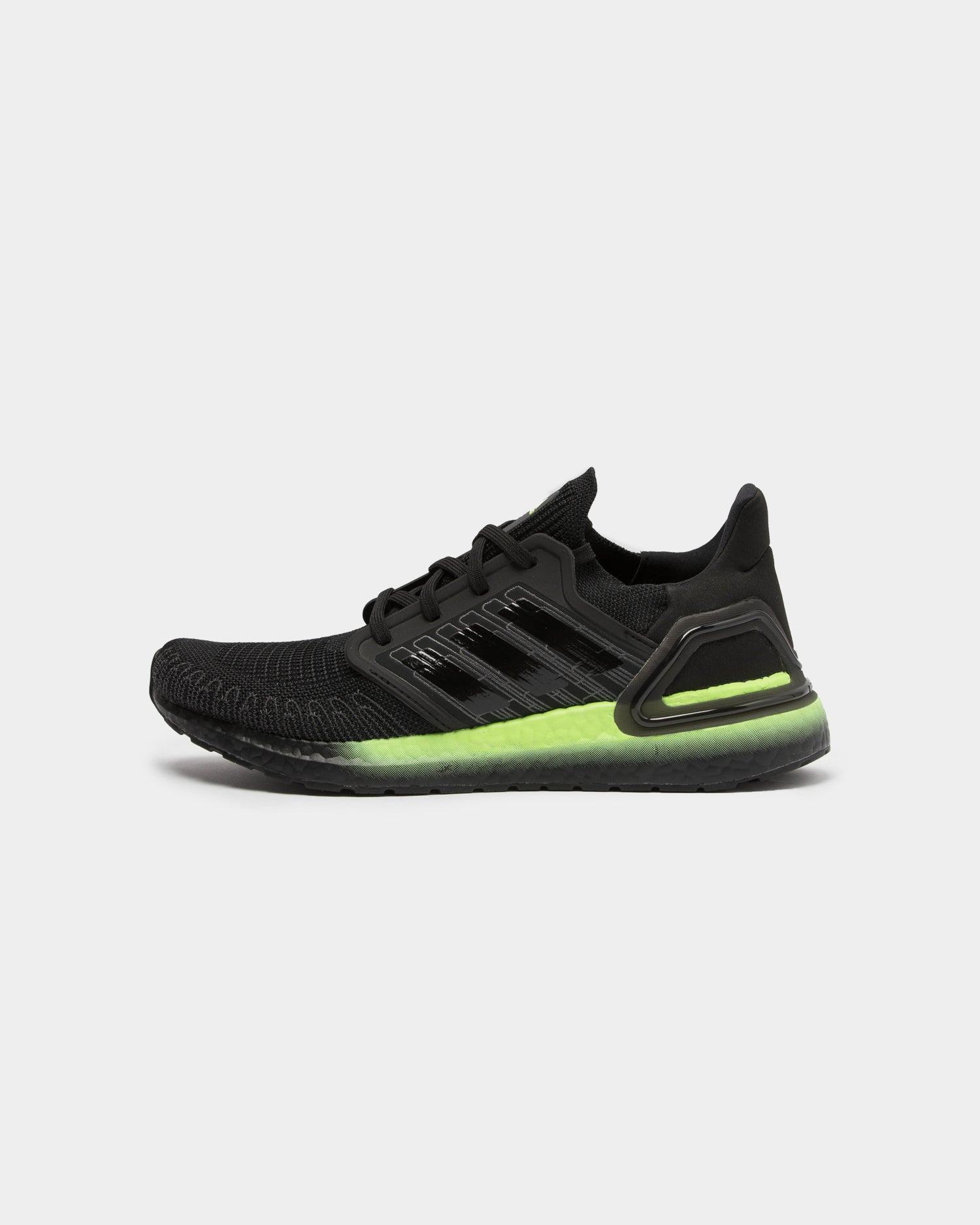 mens ultra boost core black glow green