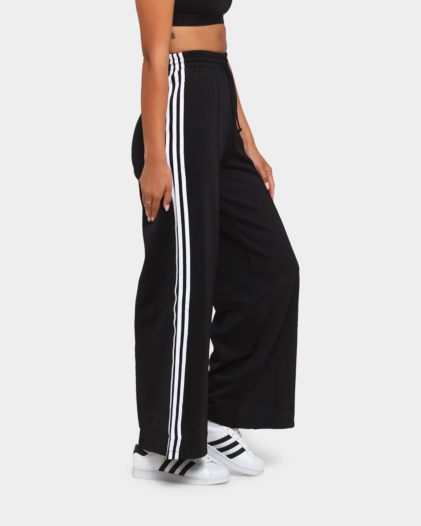 adidas track pants womens wide leg