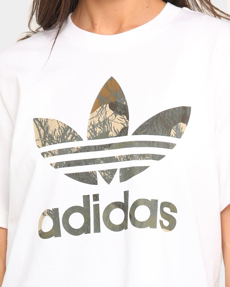 Adidas Men S Camo Trefoil Short Sleeve T Shirt White Camo Culture Kings Us