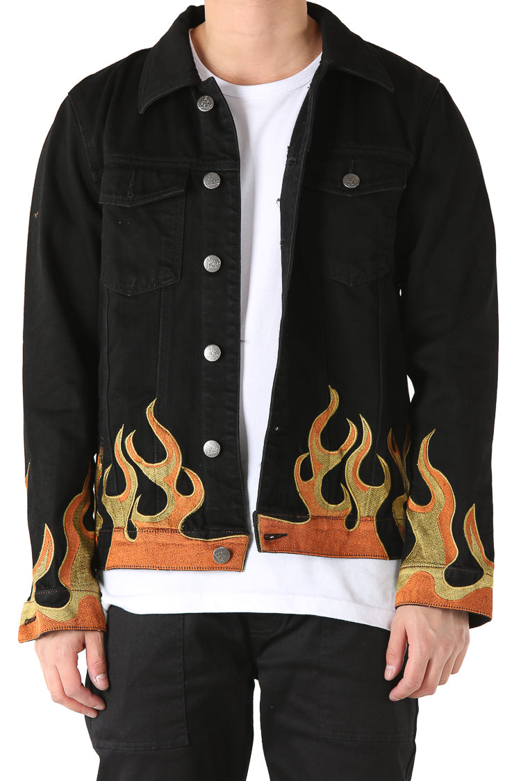 embellish flame jeans
