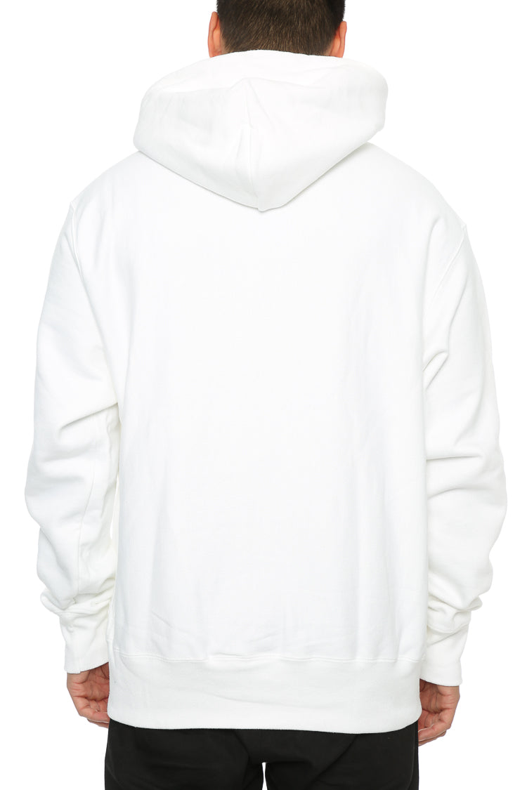 white champion hoodie with big c