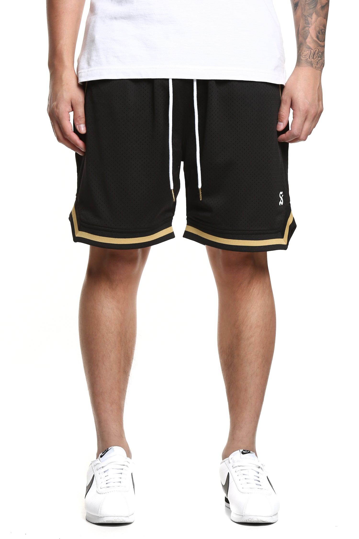 black and gold basketball shorts