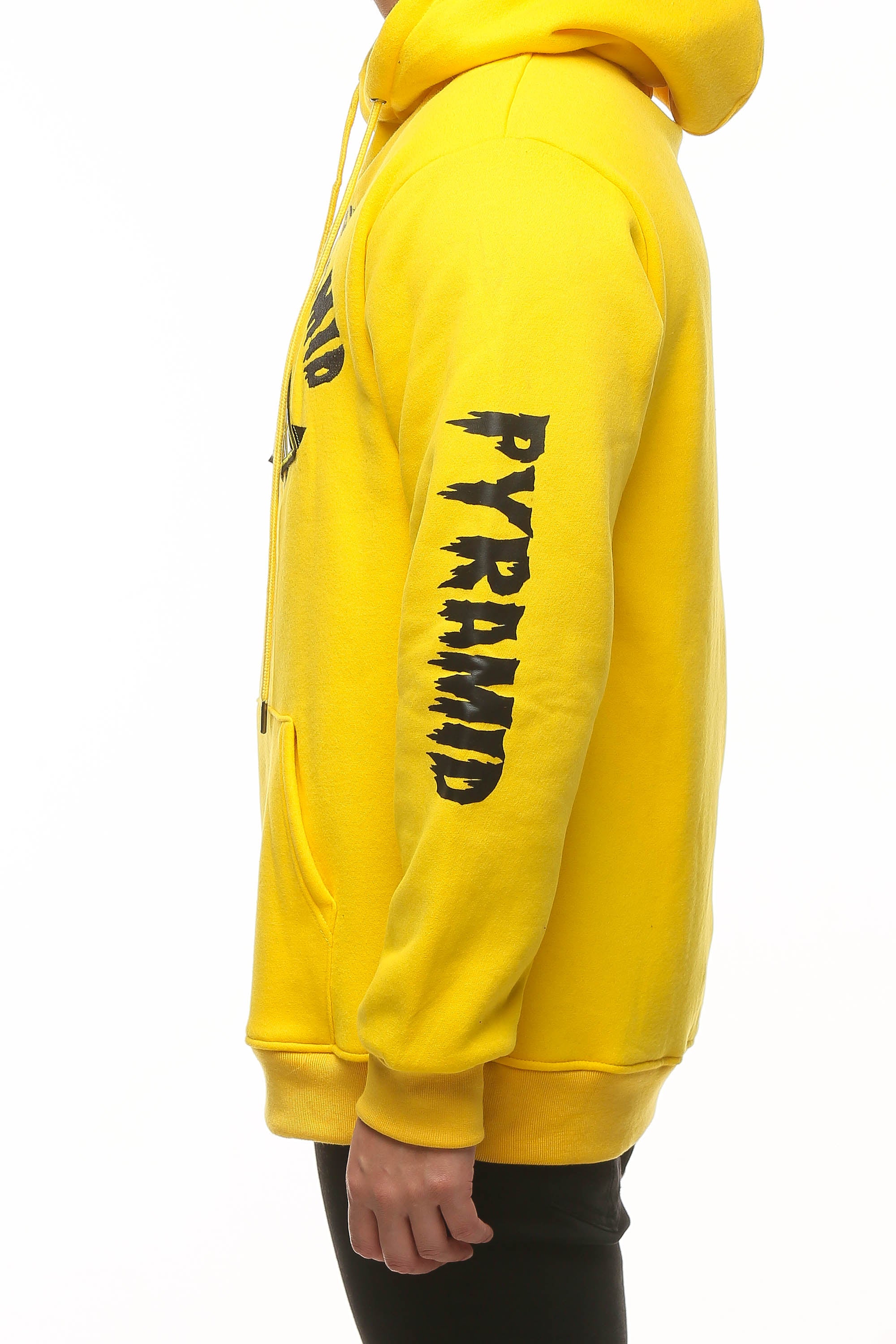 yellow black pyramid hoodie