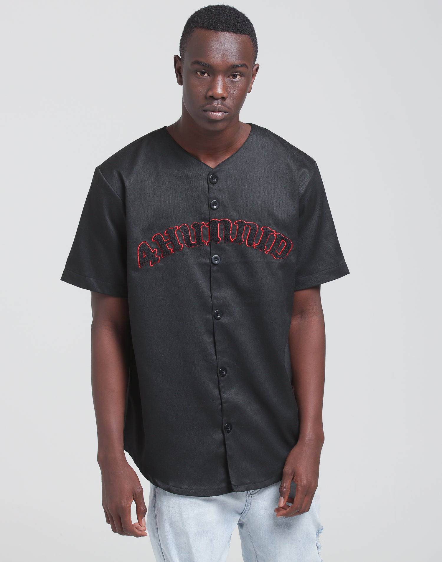 4Hunnid Baseball Jersey Black | Culture 