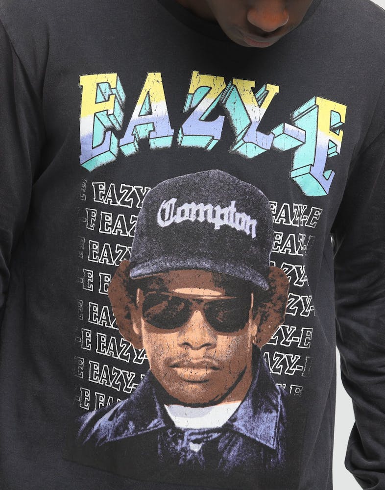 N W A Eazy E Long Sleeve Tee Black Culture Kings Us The tag is marked large but please double check the measurements to ensure a proper fit. n w a eazy e long sleeve tee black
