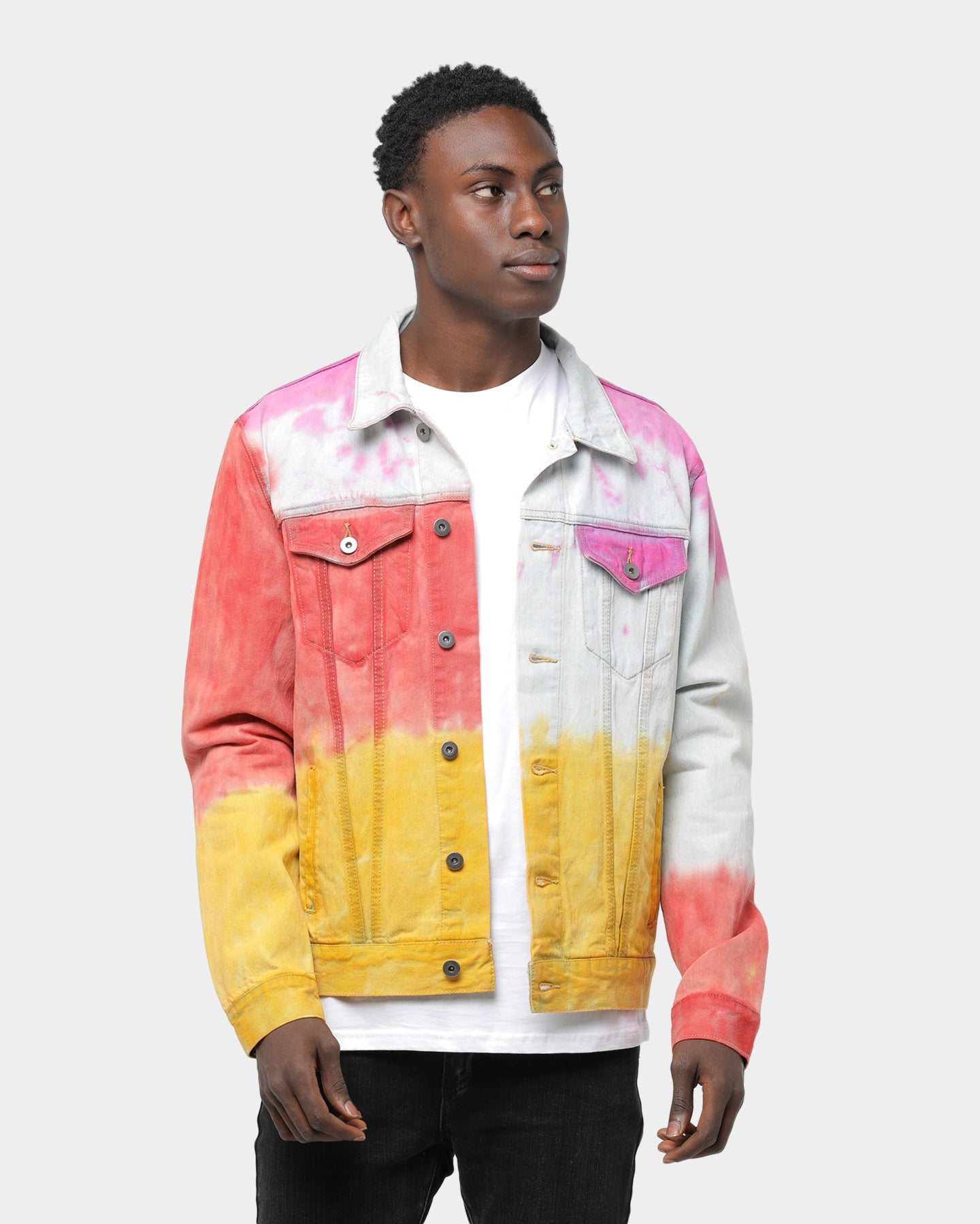 multi colored jean jacket
