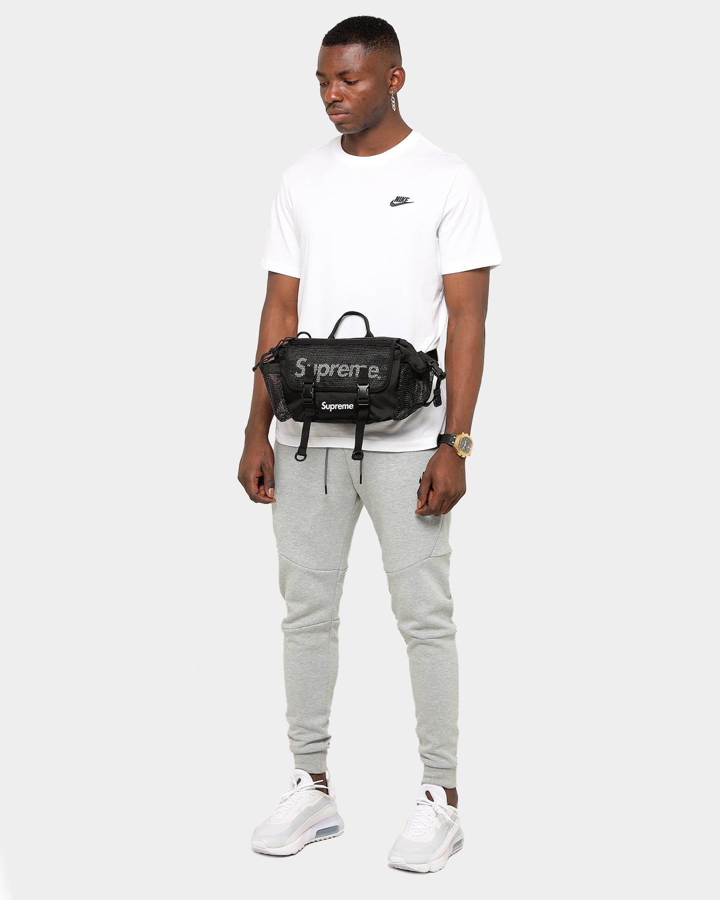 black supreme man bag