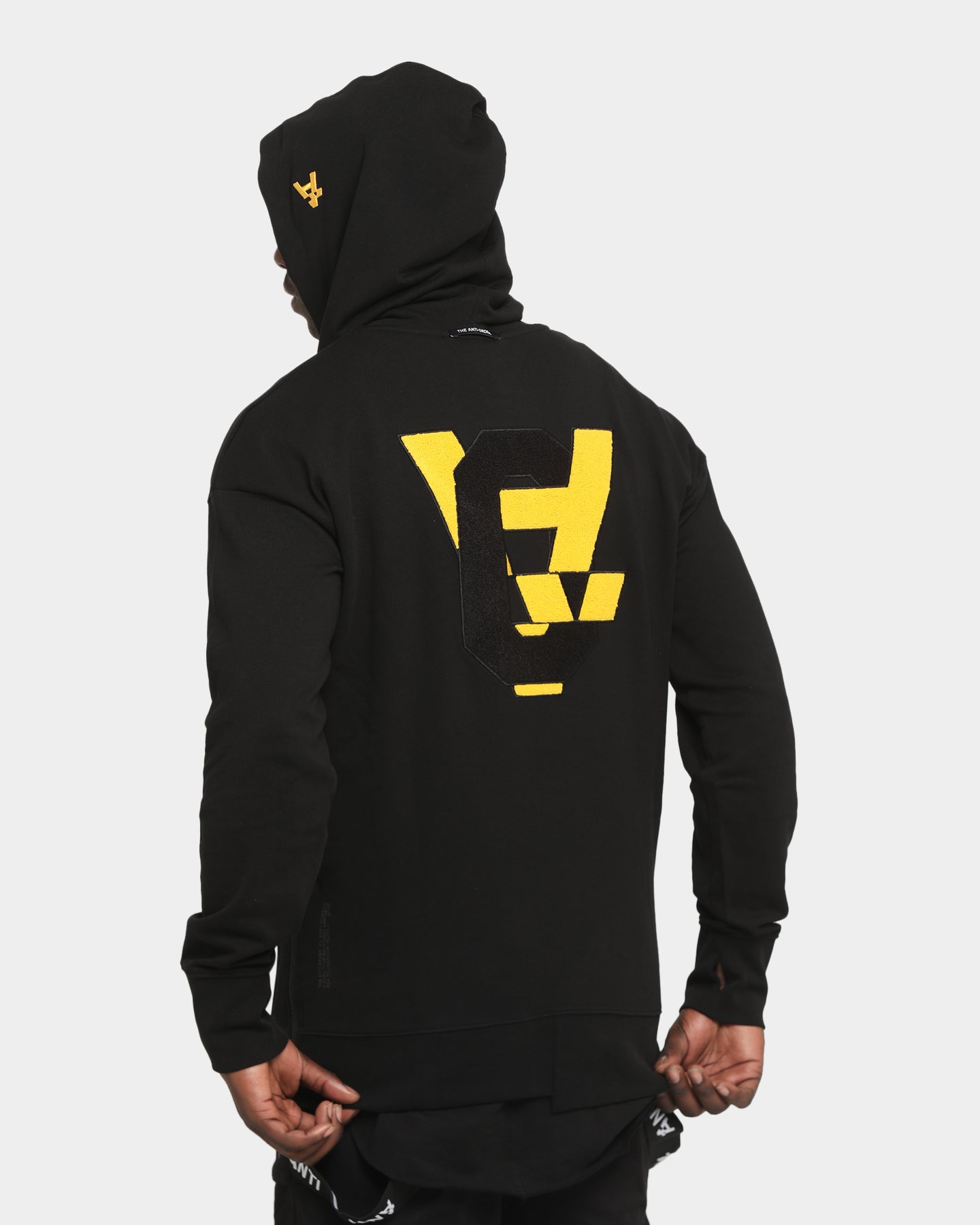 hoodie black yellow