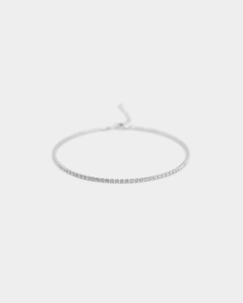 Raising Hell Women's 9" Micro Tennis Anklet White Gold