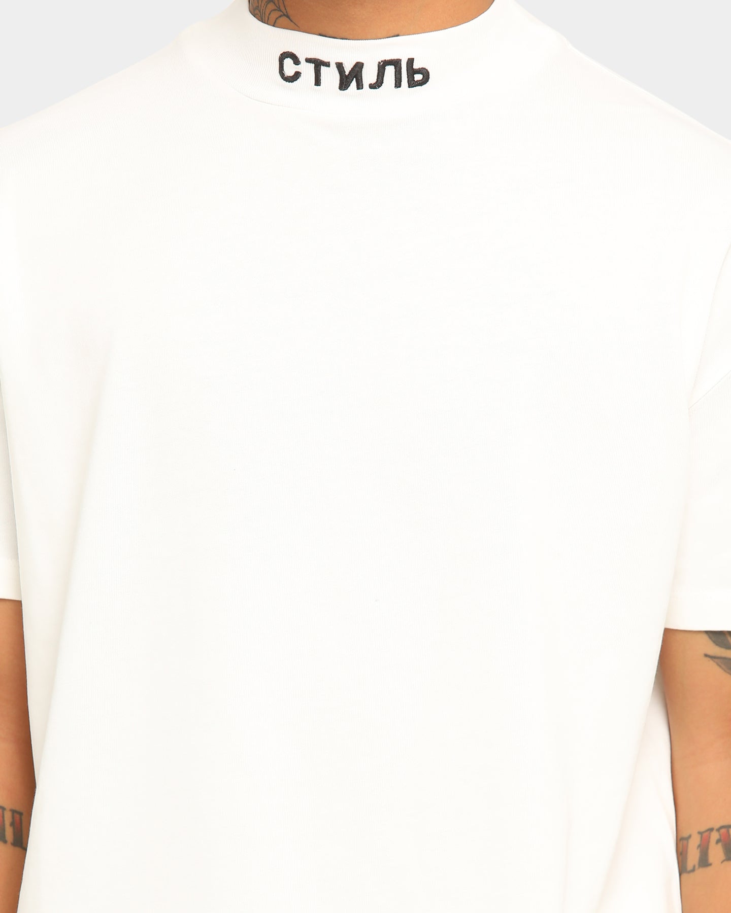 white turtleneck short sleeve