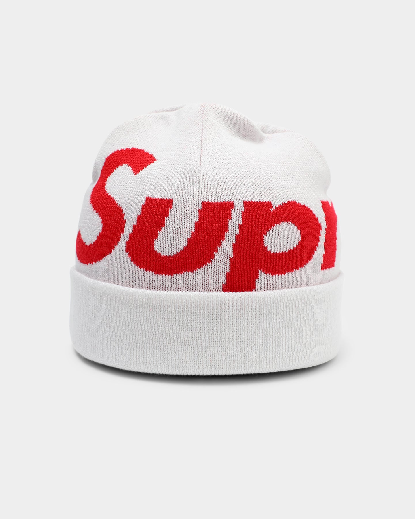 supreme big logo beanie red