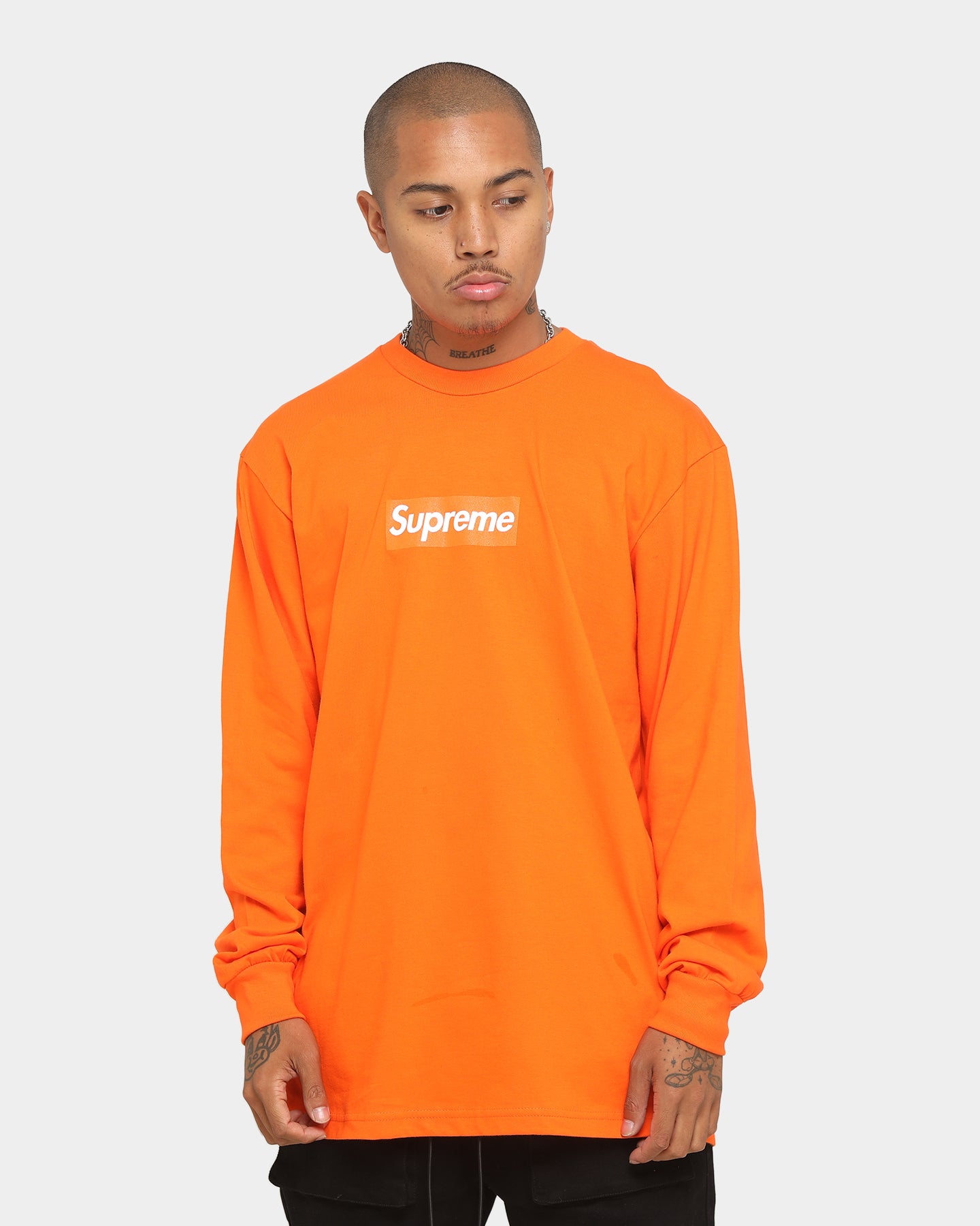 orange supreme box logo hoodie