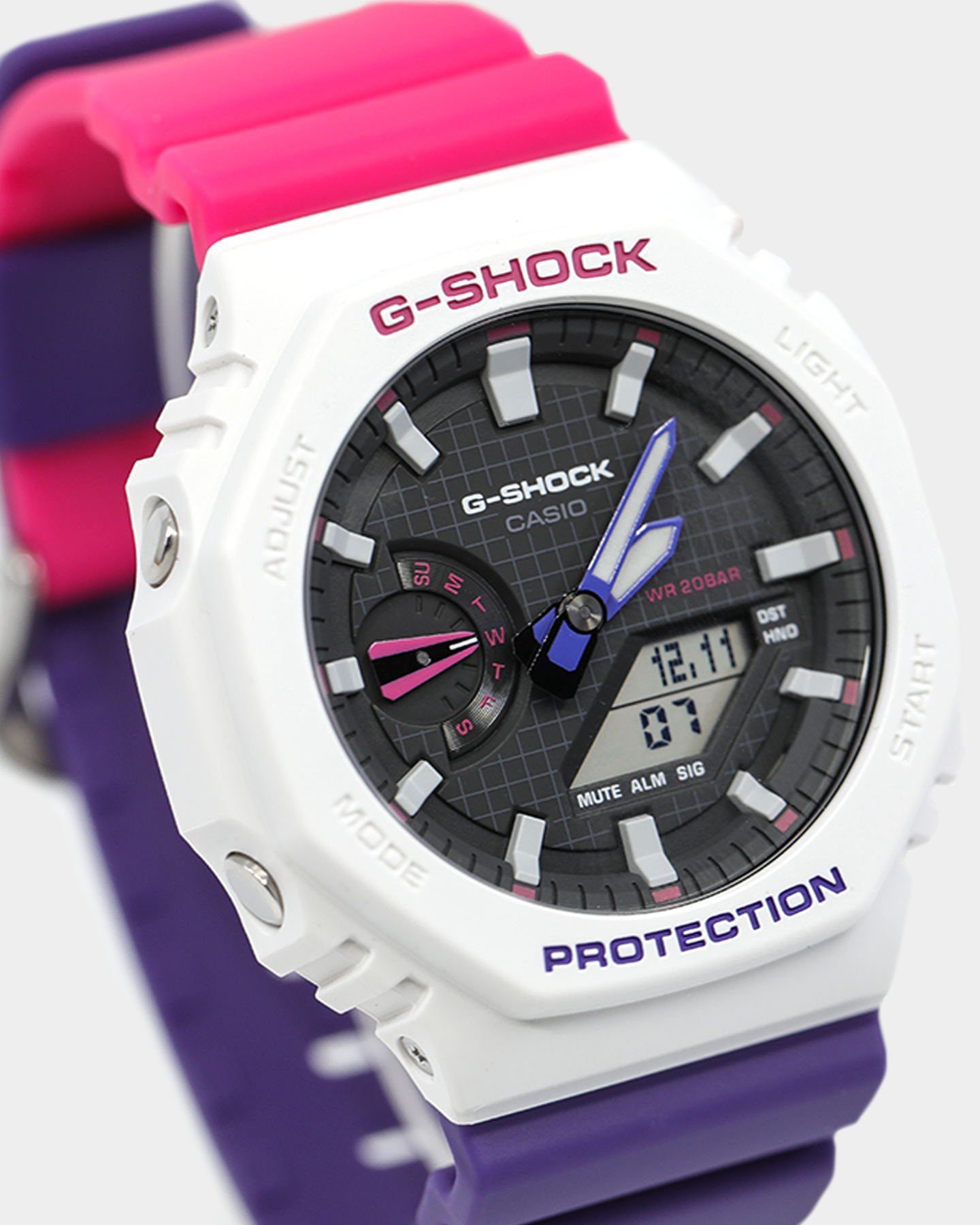 white and purple g shock