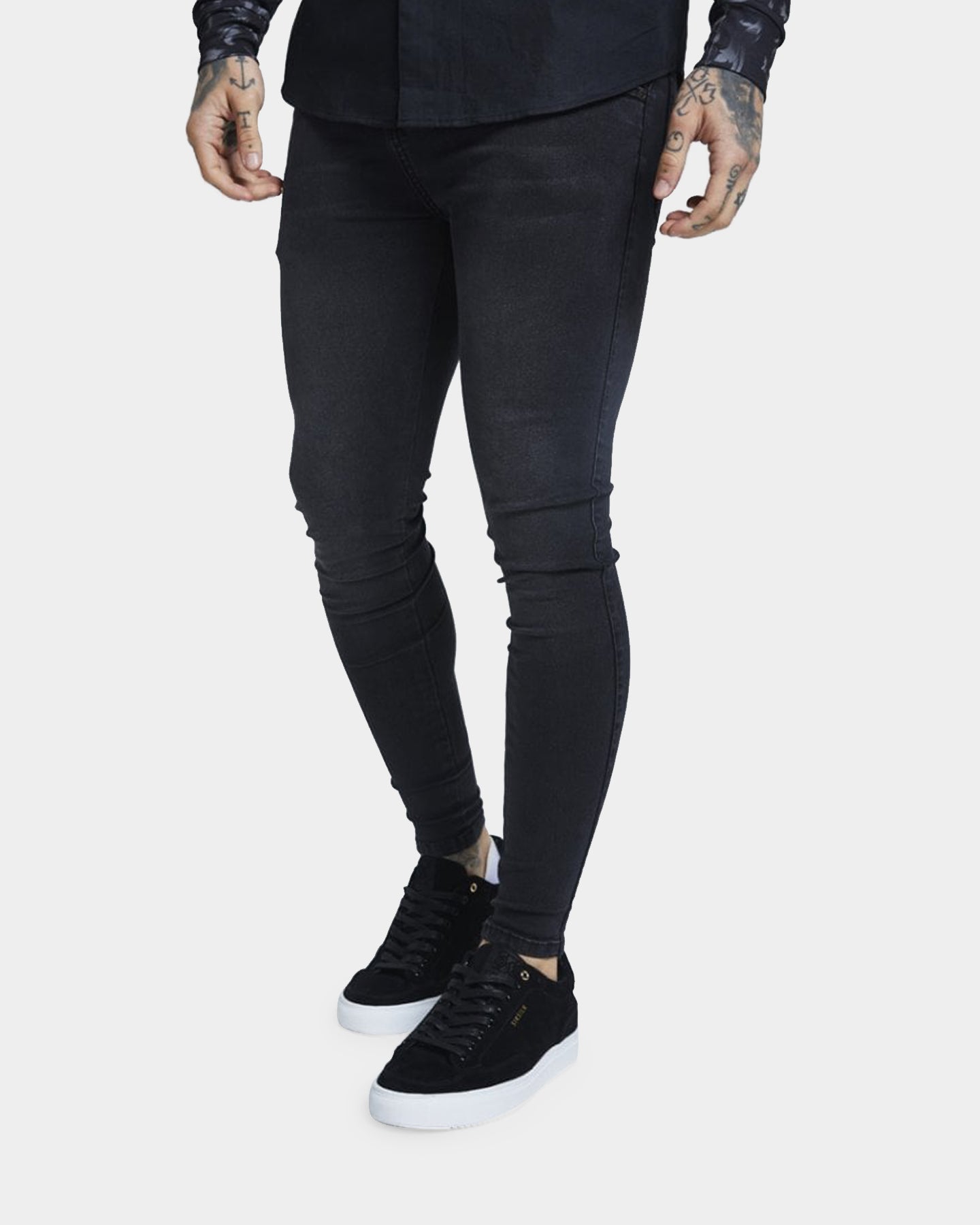 sik silk black skinny jeans